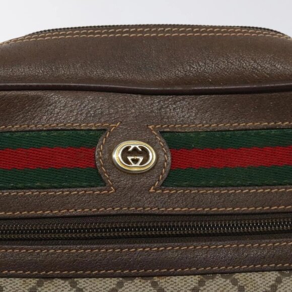 GUCCI GG Supreme Web Sherry Line Shoulder Bag PVC Beige 56 02 087 Auth 121924 - Picture 11 of 16